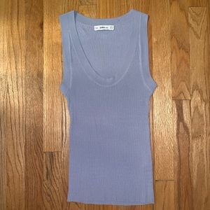 Zara Periwinkle Ribbed Tank Sz S